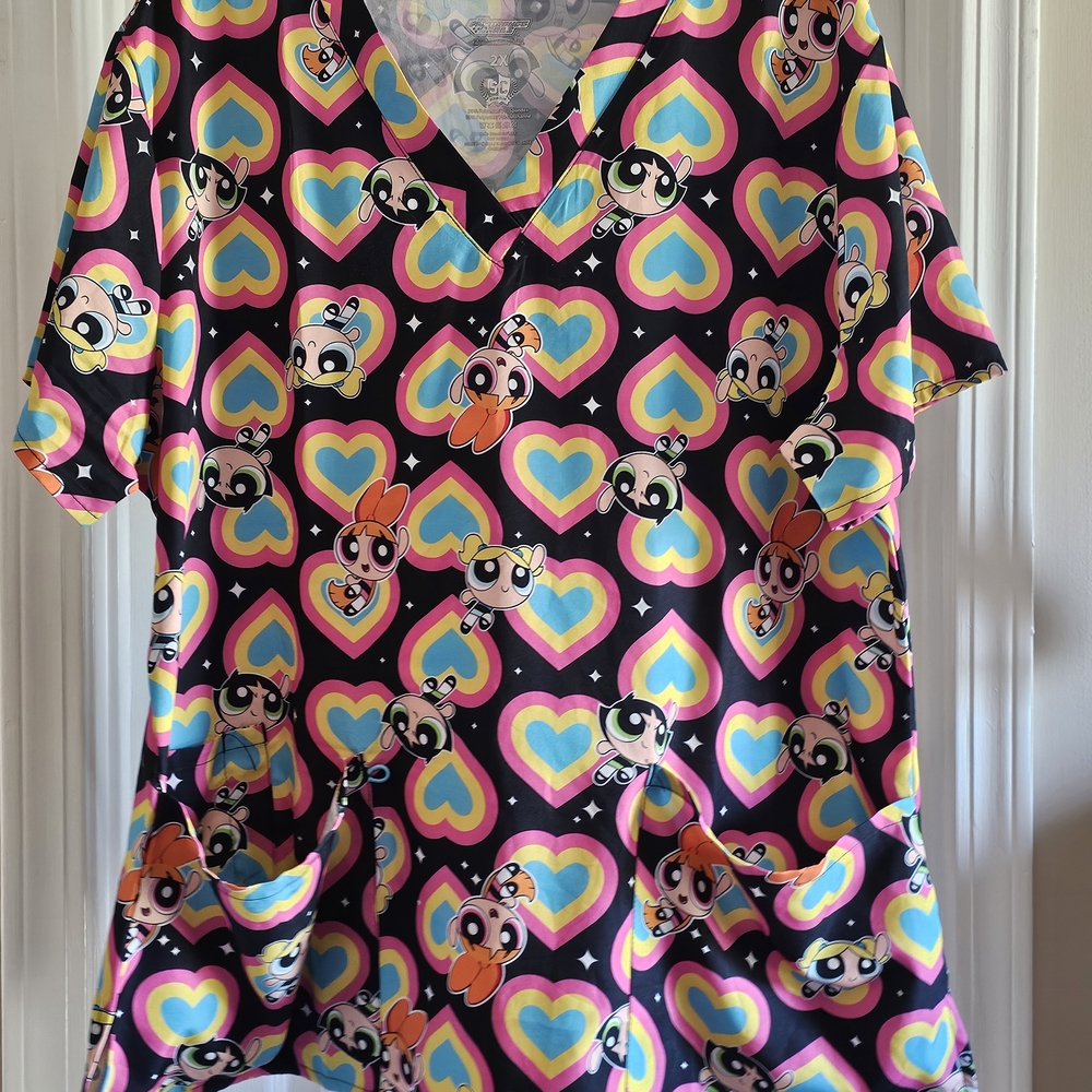 Cartoon Network Powerpuff Girls Scrub Top